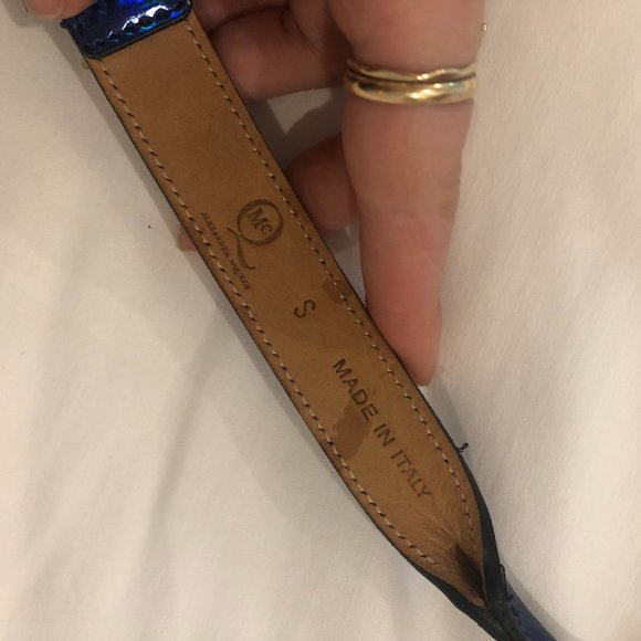 Alexander McQueen Blue iridescent Leather Belt main image 6